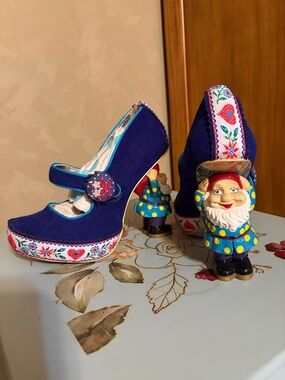 Irregular Choice Gnomeo Royal Blue Gnome-Heel Mary Jane Pumps